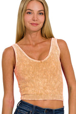 `Zenana Washed Seamless Rib Tank