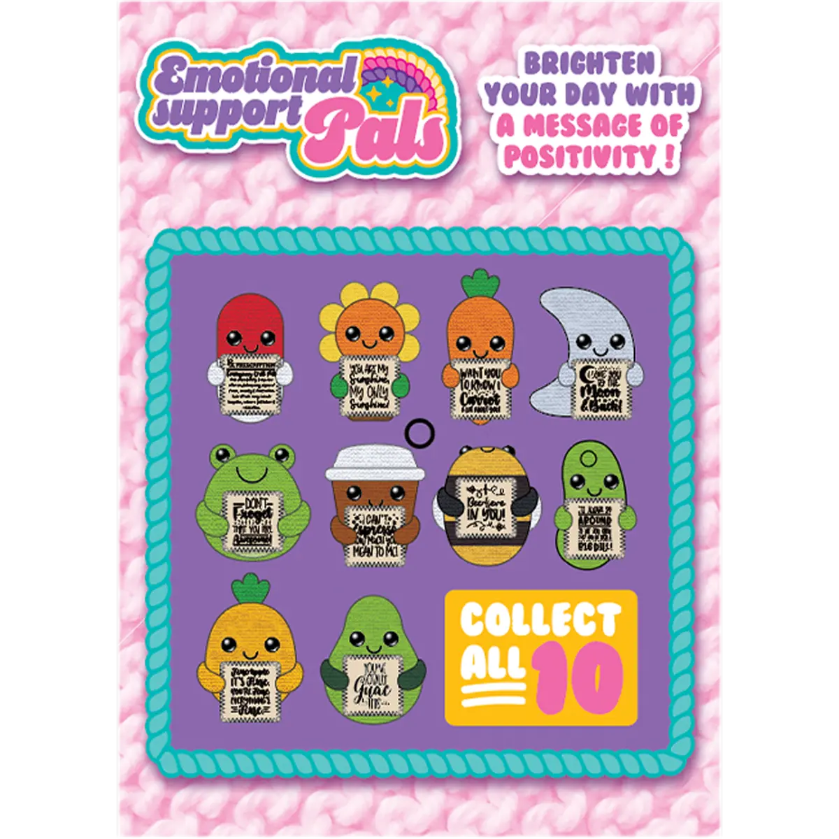 Emotional Support Crochet Plush Pals with Sayings Assortment