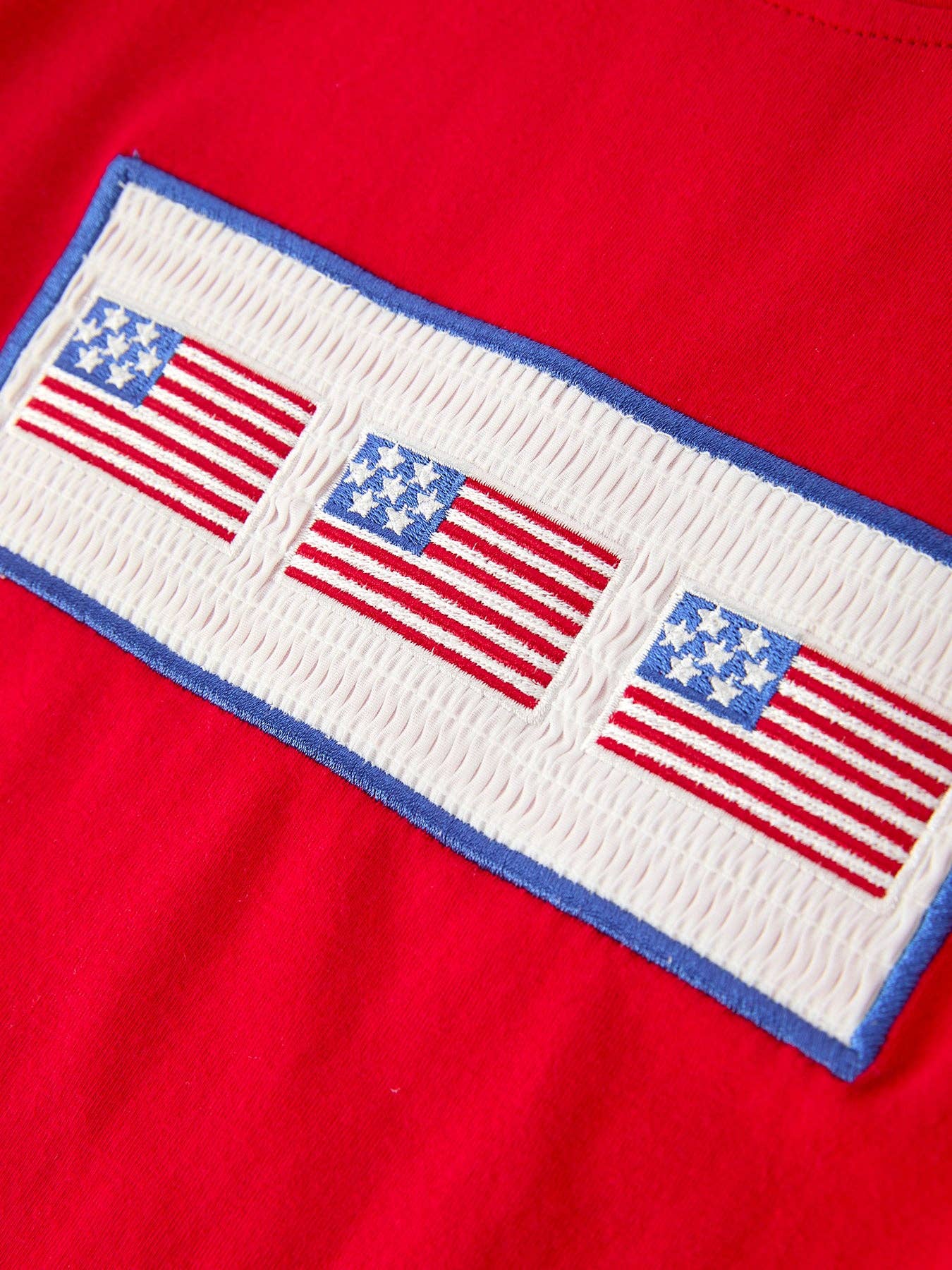 Girls 4th of July Flag Outfit Set Embroidery Plaid