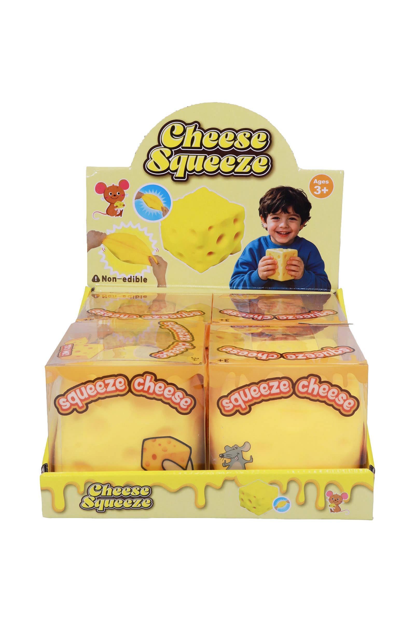 JUMBO Cheese Cube Fluffy Slime Filled Squishy Toy - 5 Inch