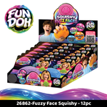 Fun Doh Fuzzy Face Squishy Sensory Toy Variety - 12/Display