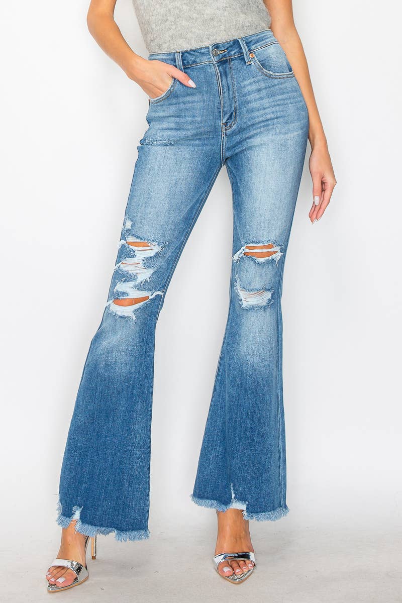 PLUS - HIGH RISE FLARE JEANS