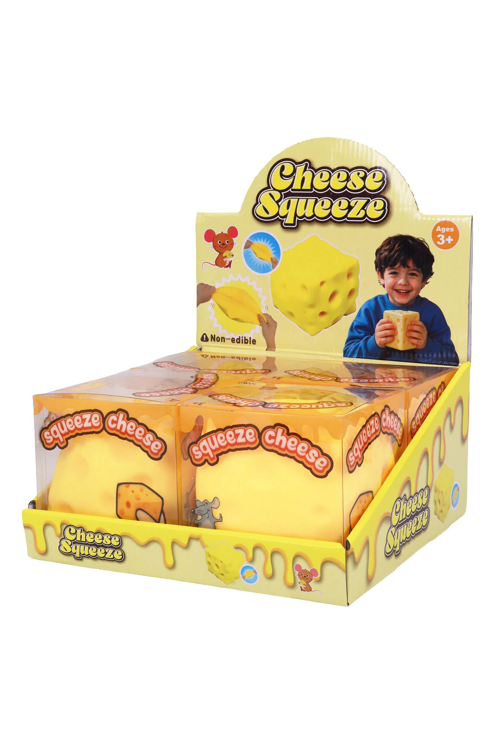 JUMBO Cheese Cube Fluffy Slime Filled Squishy Toy - 5 Inch