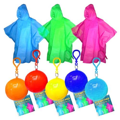 Rain Poncho with Clip on Holder Case