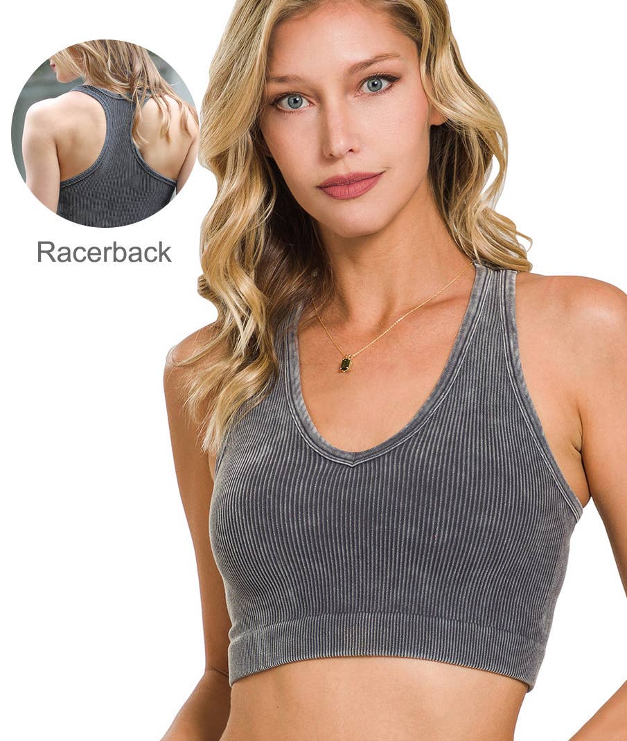 `Zenana Washed Seamless Rib Tank