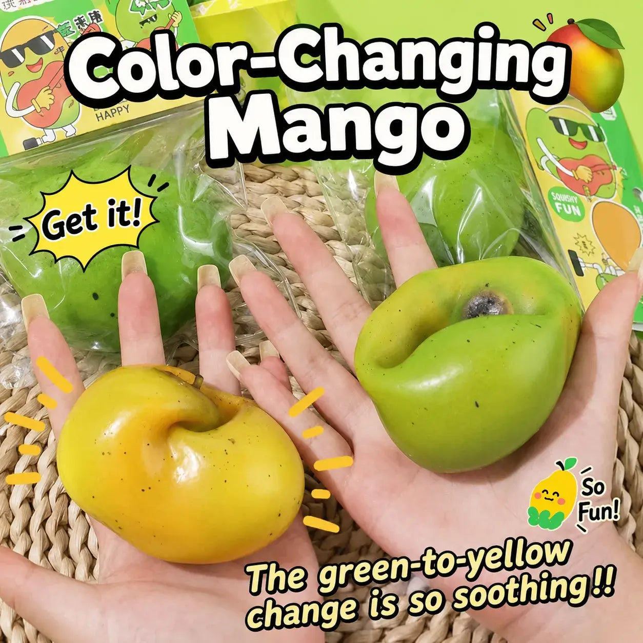Color Changing Mango Slow Rising Squishy Stress Toy