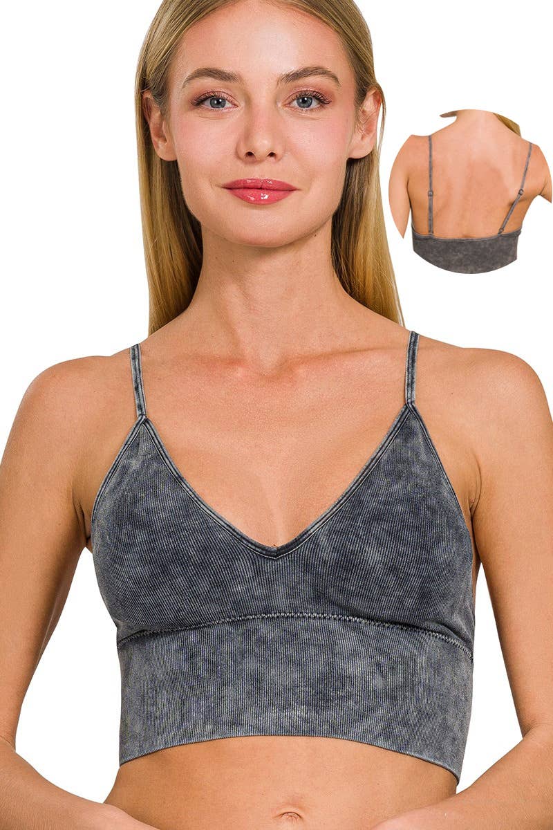 `Zenana Washed Seamless Rib Tank