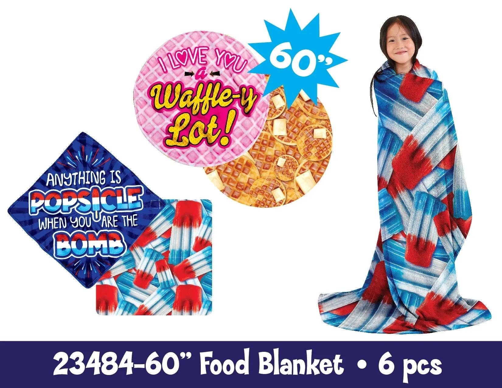 Food Blanket 60" With Sayings Assortment - 6/Pack