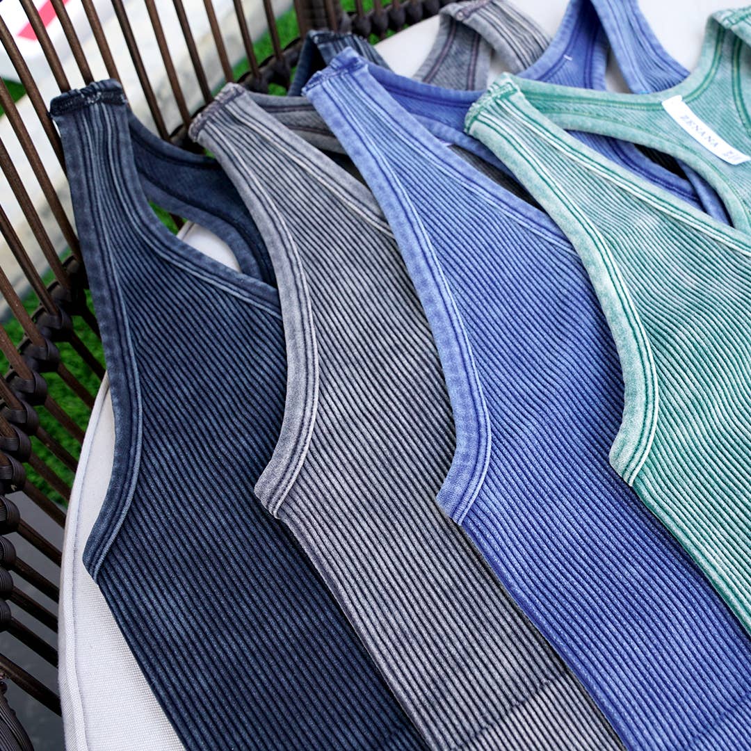 `Zenana Washed Seamless Rib Tank
