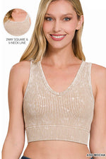 `Zenana Washed Seamless Rib Tank