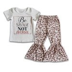 Be savage not average shirt leopard pants girls boutique clo
