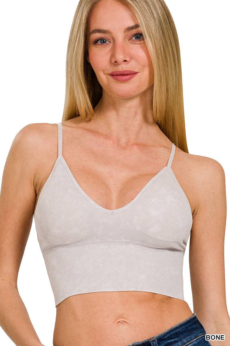 `Zenana Washed Seamless Rib Tank