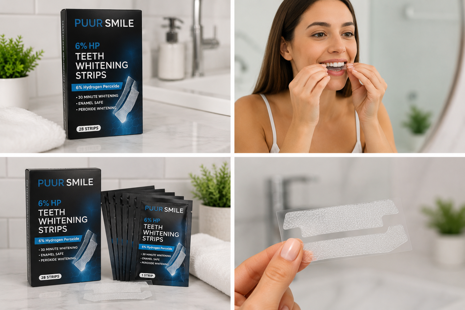 Puur Smile 6% HP Teeth Whitening Strips | 28 Count