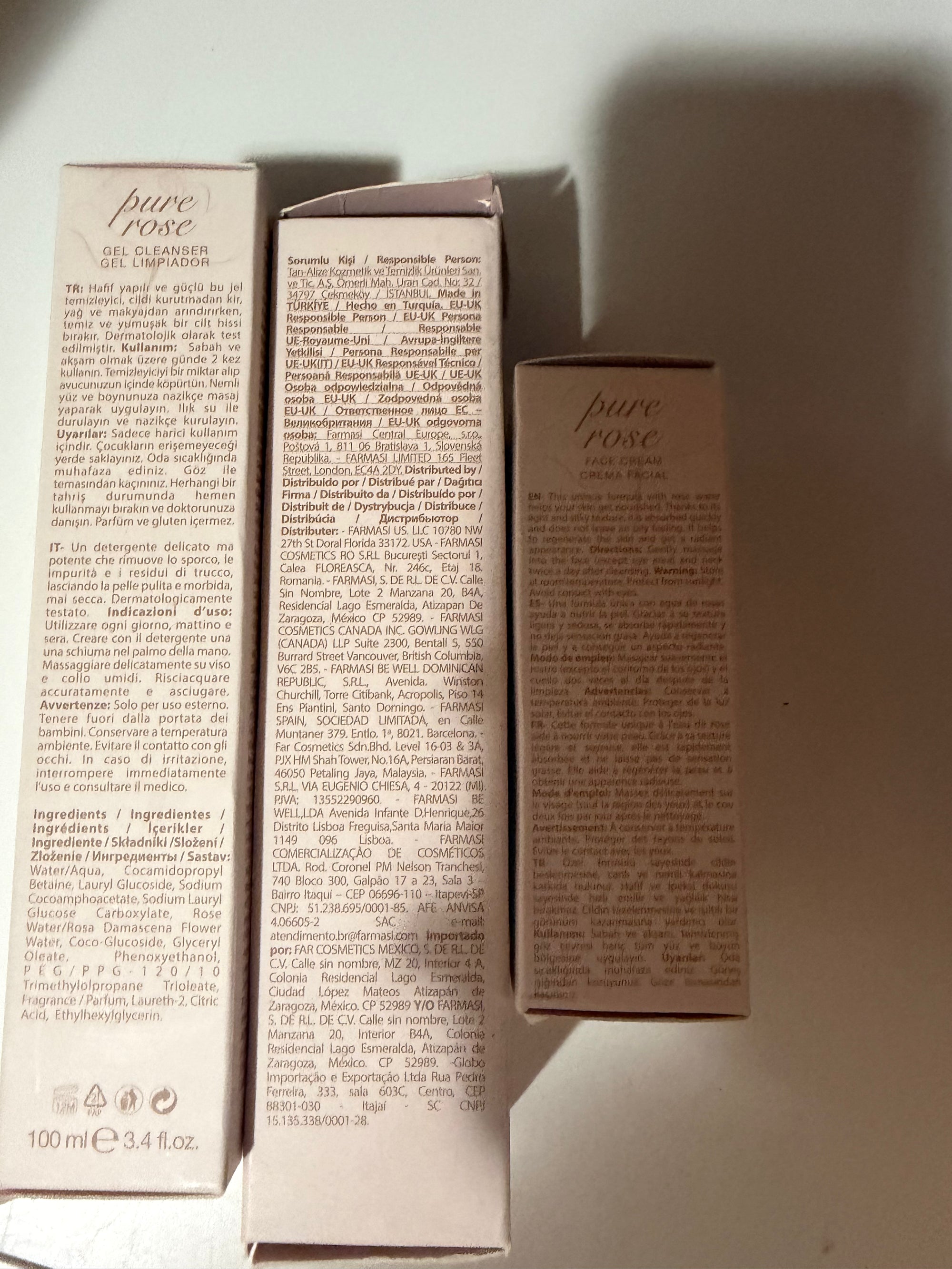 Farmasi Dr. C. Tuna Pure Rose Complete Skincare Set | Cleanser + Toner + Face Cream
