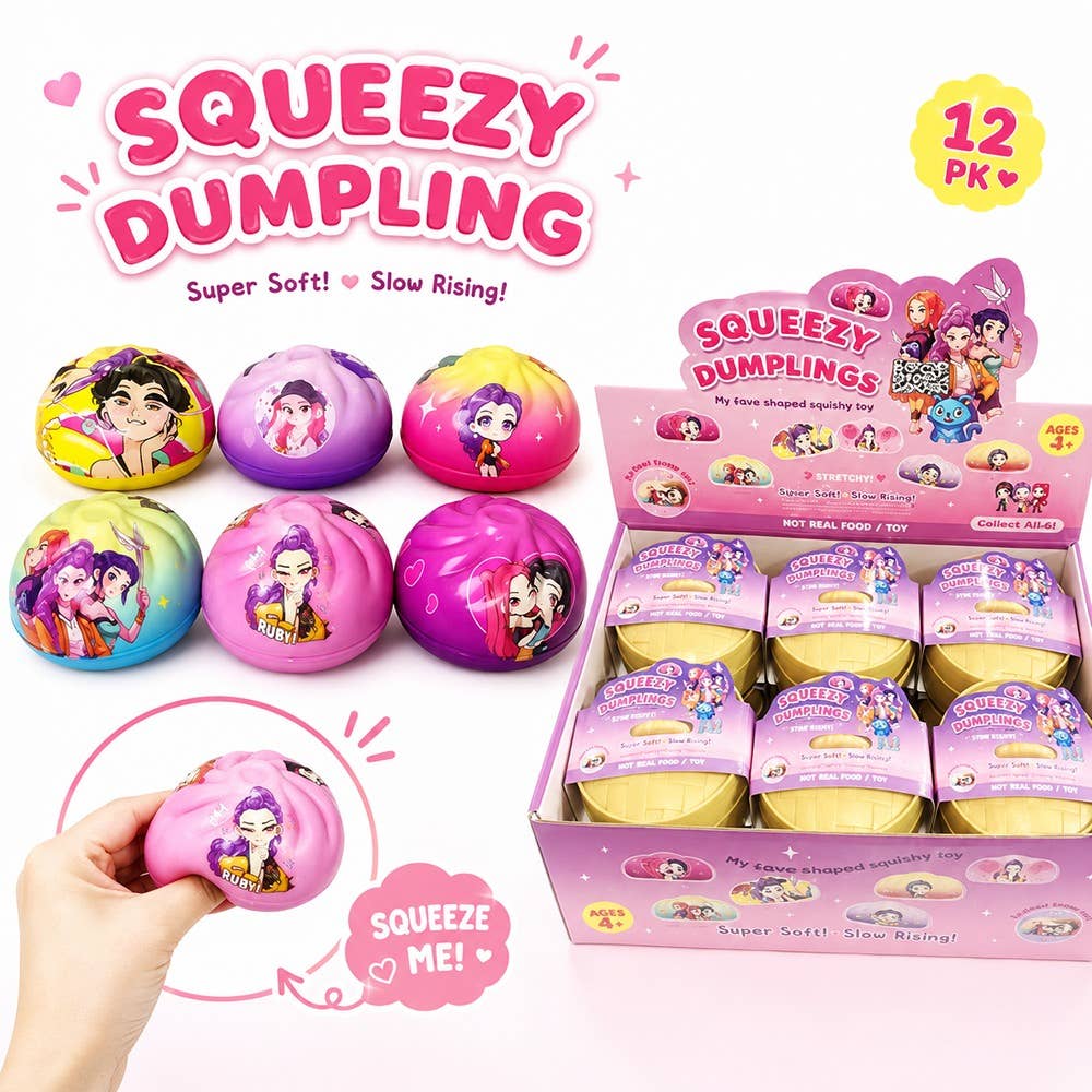 12pk Kpop Dumpling Bun Squishy Toy Slow Rebound Foam Squeeze Fidget Toy