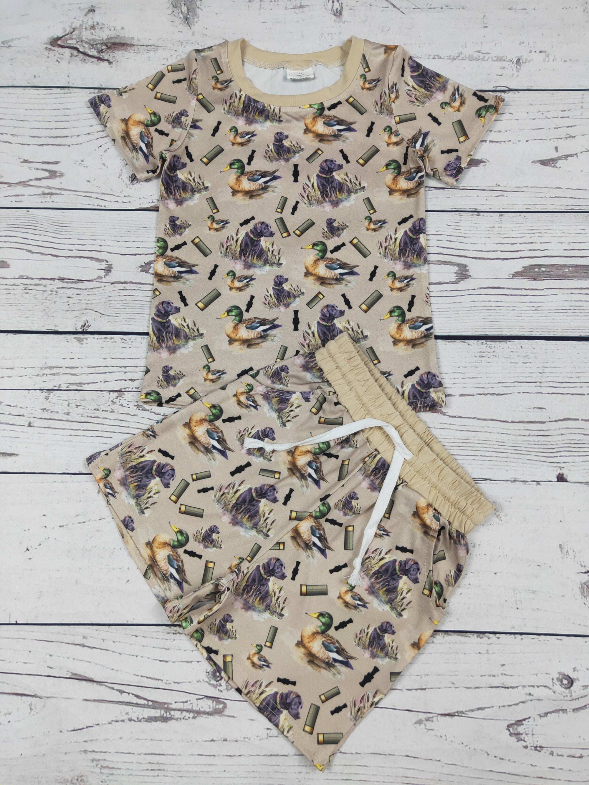 Baby Boy Duck Printed Top Shorts Set