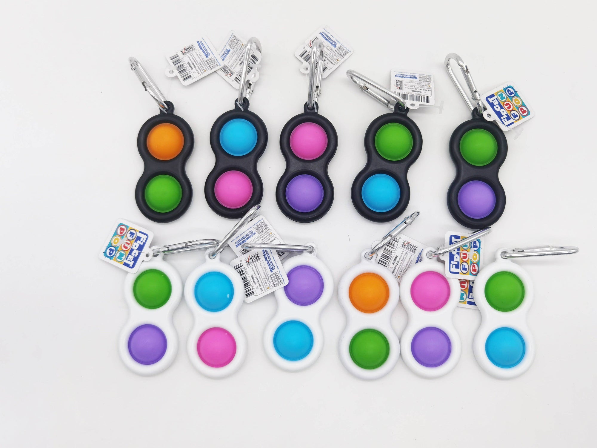 Sensory Pop Fidget Fun Keychain Assortment - 24/Pack