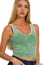 `Zenana Washed Seamless Rib Tank