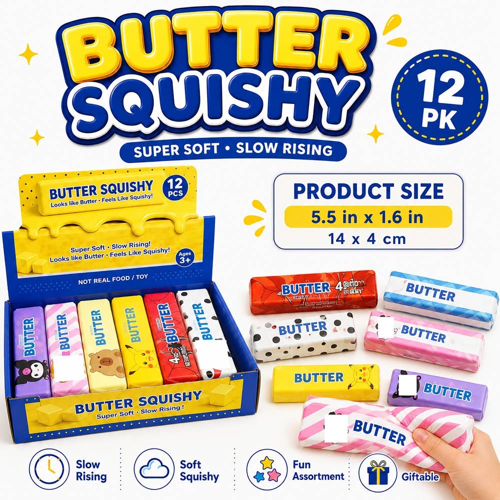 12pk Character Butter Bar Slow Rebound Squishy Squeeze Toy Dumpling