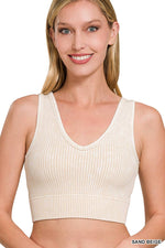 `Zenana Washed Seamless Rib Tank