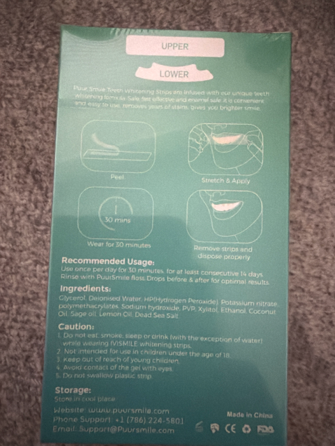 Puur Smile 6% HP Teeth Whitening Strips | 28 Count